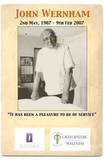 10th memorial of #sgjwernham. #osteopathy #atstill #jmlittlejohn A tribute video will be shown on Apr 2 at the ICO conference in #London