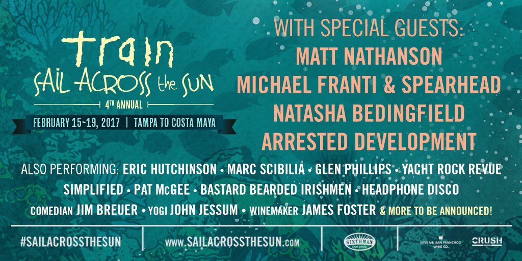 Stoked to be on <a href="/TrainCruise/">Sail Across the Sun</a> next week!
