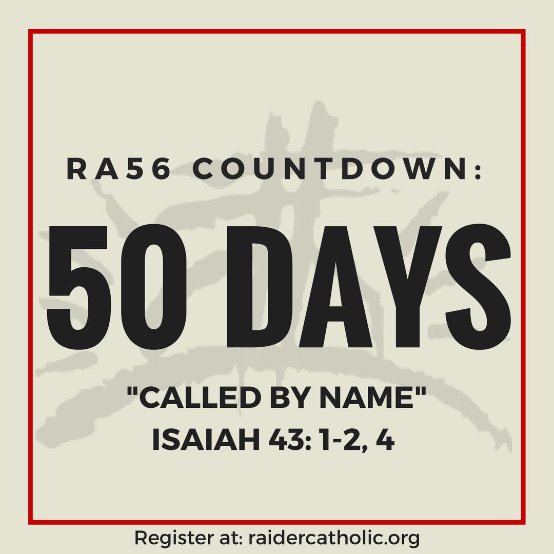 RaiderAwakening's tweet photo. Get excited because we are only 50 days away from Raider Awakening 56!! #CalledByName #RA56 https://t.co/mAI1ps8q4I