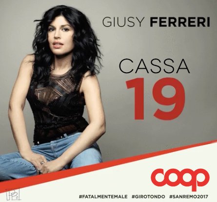 PaoPev's tweet photo. 🛎DlinDlon🛎 Vi ricordiamo che anche la cassa 19 è ora aperta! #SanremoCeres #DivanoRolling #Sanremo2017 #SanremoFunky #FacceDaFestival https://t.co/1UT5RP6IH0