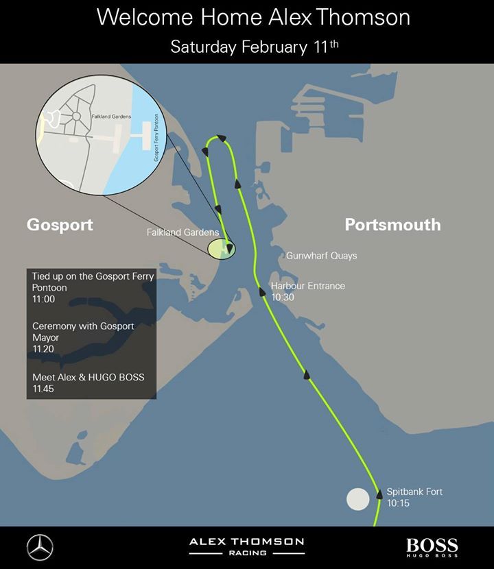 ScanVoile's tweet photo. #VG2016 / Alex Thomson returns to his home base in PORTSMOUTH HARBOUR Saturday 11th February #SailParade https://t.co/e5K9M2WUMv https://t.co/apyoqCci4k