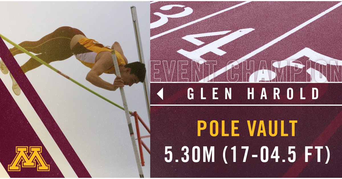 Make it 3 titles sor for the #Gophers at the #ISUClassic! <a href="/GlenHarold/">Glen Harold</a> crushes his personal record to win the pole vault.