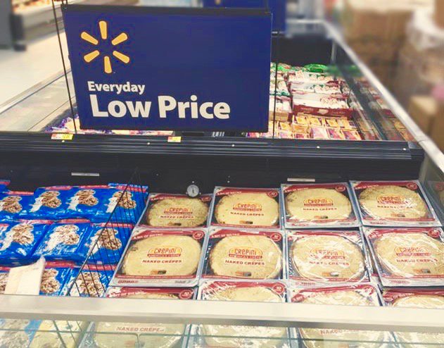 Crepini's tweet image. We're excited to announce that our Naked Crepes are now available in @Walmart's across the nation. Find them at a store near you. #crepes