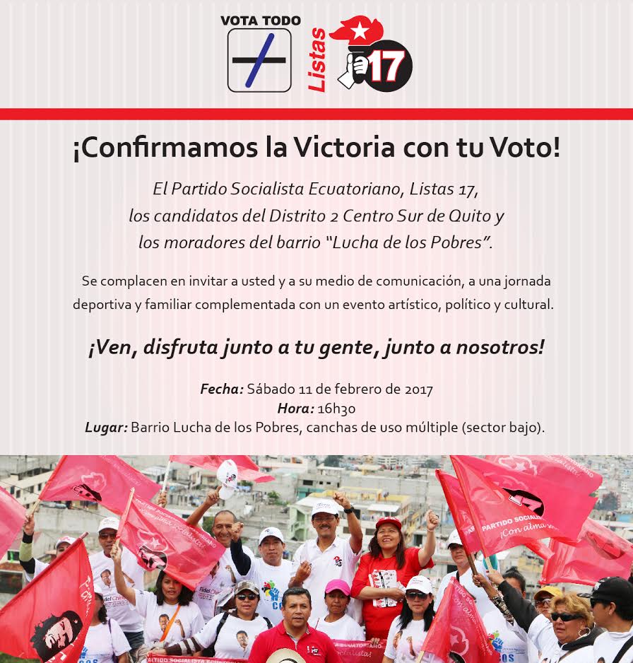 VaneTorresEcua's tweet photo. "@firachimos,CON EL PUEBLO EN LA PIEL" 11 febrero,Lucha de Los Pobres,Primer candidato a Asambleísta por Distrito 2 Centro y Sur de Quito. https://t.co/57M3uK7wjv