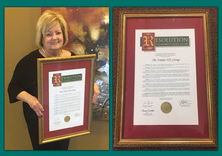 EvansHRGroup's tweet photo. 20 years of service in Fresno County! Thank you Senators Tom Berryhill, Andy Vidak &amp; Assemblyman Jim Paterson for the recognition! #Fresno https://t.co/tVLYHwwcZZ