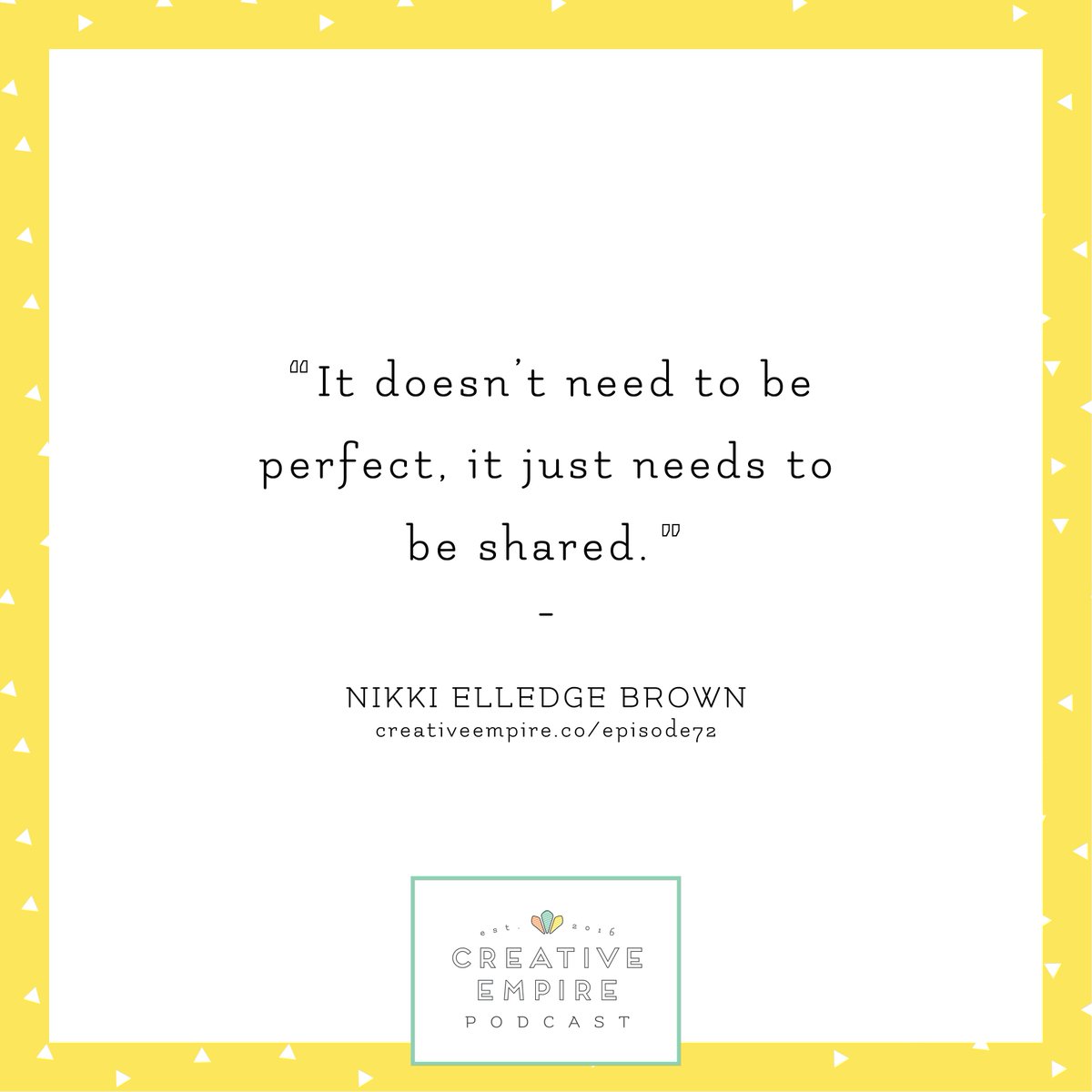Don't let perfectionism stop you from sharing your story, encourages <a href="/nikkielledge/">Nikki Elledge Brown</a> in our latest episode. Listen: ow.ly/uFa2308SvmQ