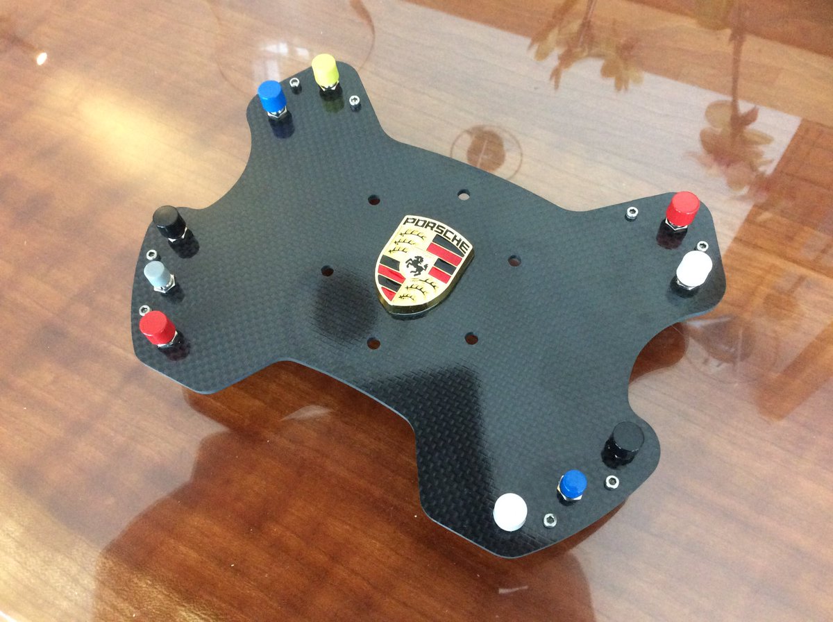 OpenSimRigs's tweet image. New Porsche replica button plates, 3mm glossy carbon fibre plate, NKK or knitter switches...