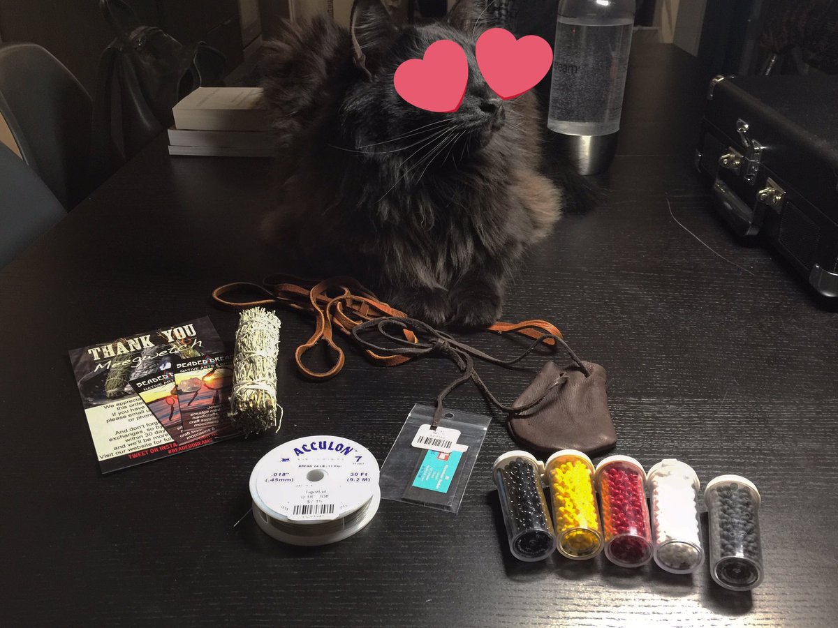 NEW self-care exercise! In thesis down-time Tom's going to teach me how to bead. Meegwetch <a href="/BeadedDreams/">Beaded Dreams</a>! #BeadedDreams
cc @FancyBebamikawe