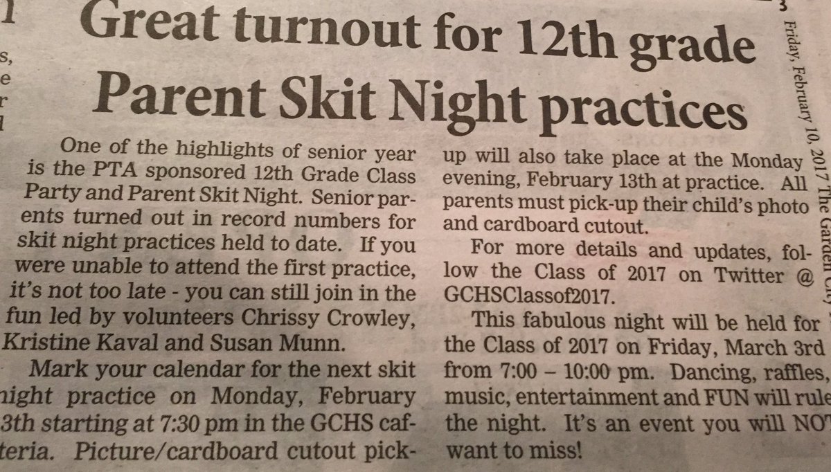 GCHSClassof2017's tweet photo. Way to go @Annpouriageorge  #awesomepublicityhead #donttmissskitnight #youwillregretit https://t.co/Yh0aNVfAEp
