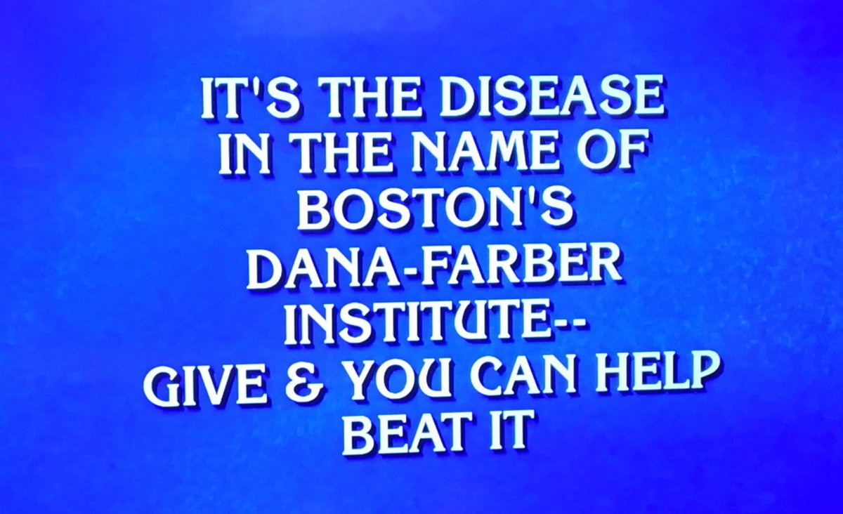 DanaFarber's tweet photo. Hey @Jeopardy! Thanks for featuring us in tonight's "Good Causes" category. https://t.co/OU2AwTNfCD