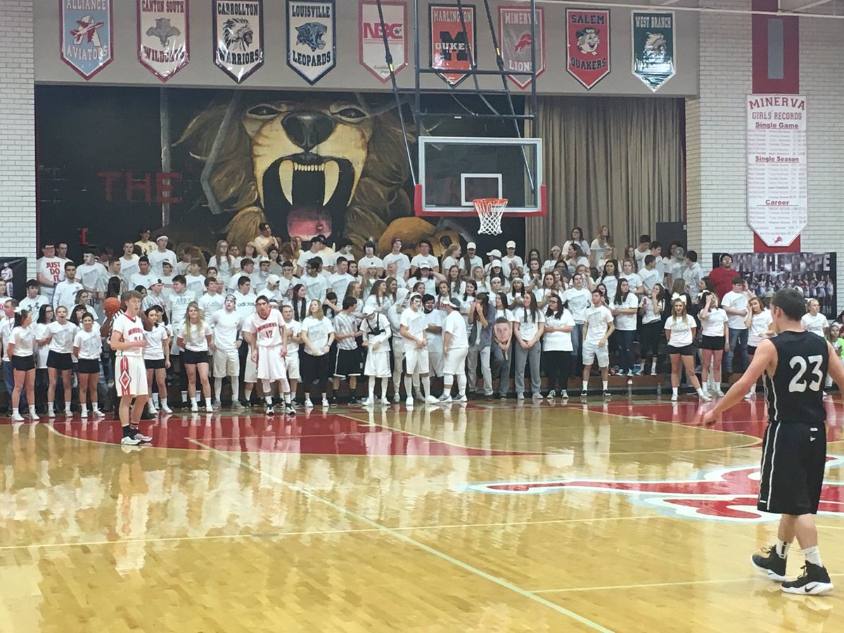 MHSMinervaLions's tweet photo. Bring Home the #GoldenMegaphone 
New record for student section tickets sold 257!! @Jerry_Snodgrass https://t.co/ZnEJXCIrAc