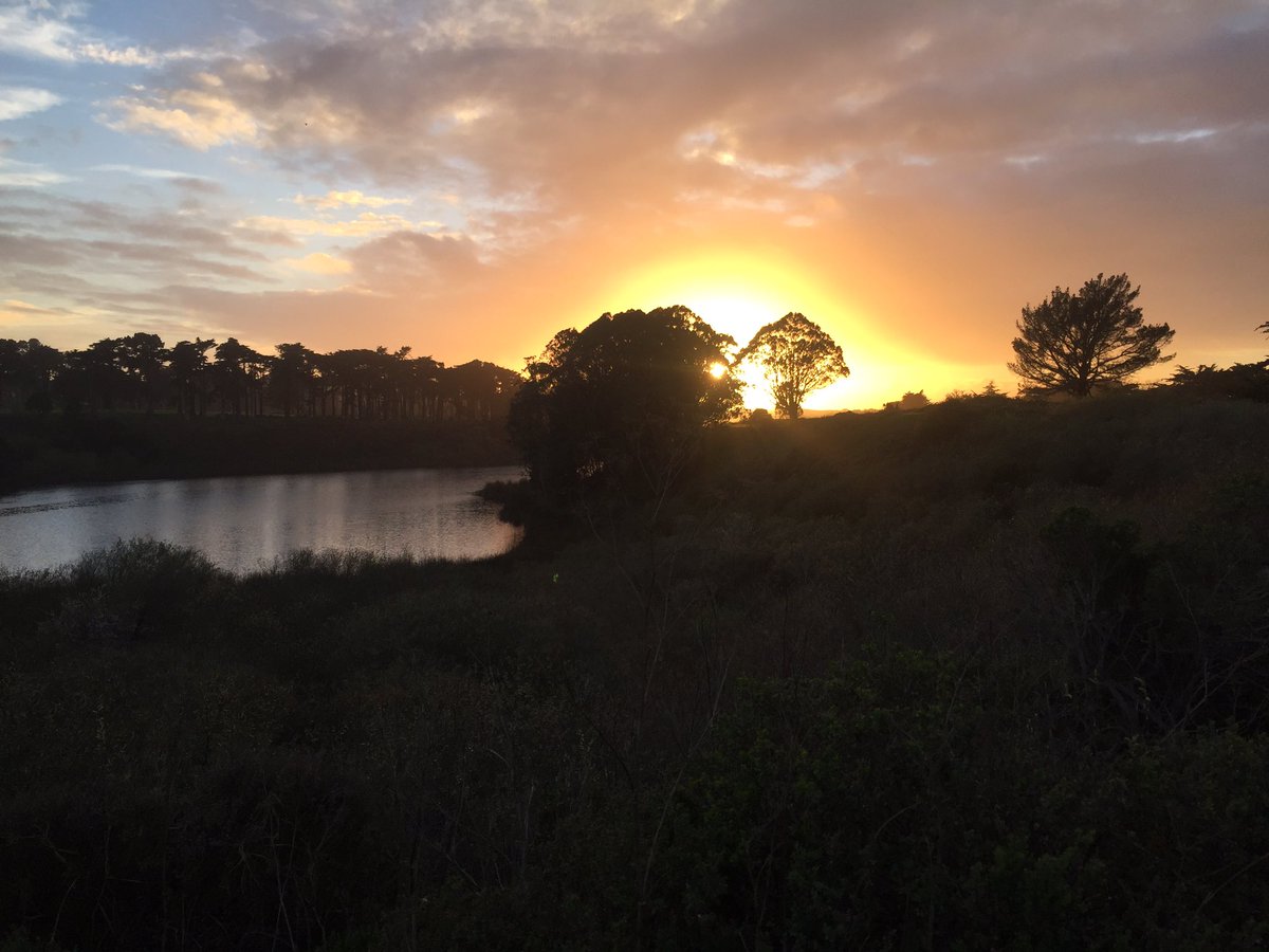 SamBrockNBC's tweet image. Hard to beat this backdrop for an end of the week run. #LakeMerced #SF #WelcomeToTheWeekend