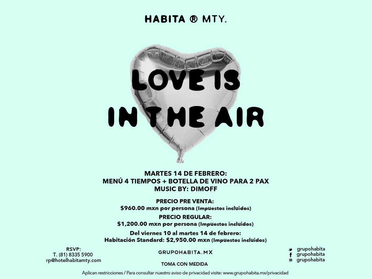 GRUPOHABITA's tweet photo. You have a date... #14deFebrero #LaPurificadora #CasaFayette #HabitaMTY #habitaLOVESyou https://t.co/AOTYqac5cd
