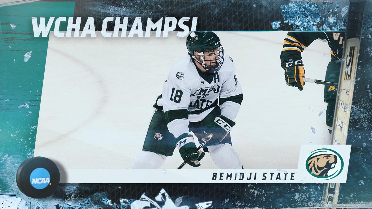 NCAAIceHockey's tweet photo. WCHA CHAMPS!
@BSUBeaversMHKY captures the MacNaughton Cup as the WCHA regular season champions. https://t.co/E3LW7OBEB7
