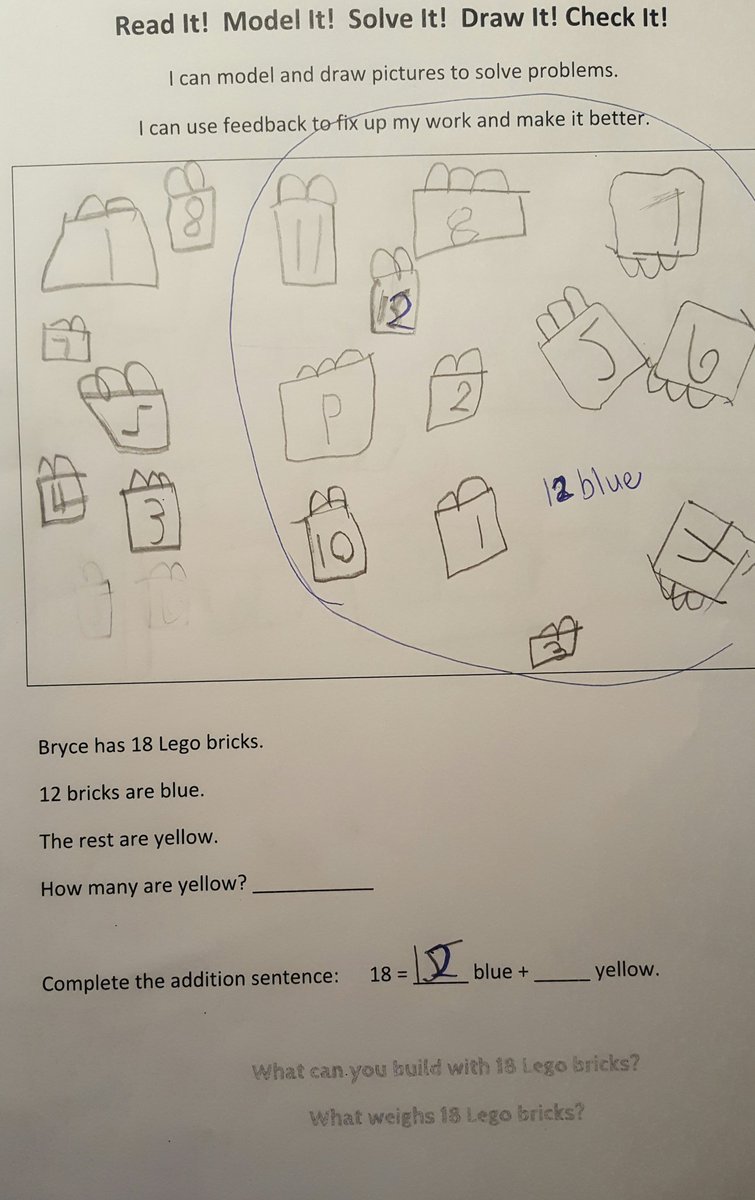 "I like to put #s on them while counting so I don't get mixed up because I do sometimes". Revisions in blue. #mathisgrand <a href="/GEDSB/">Grand Erie District School Board</a>