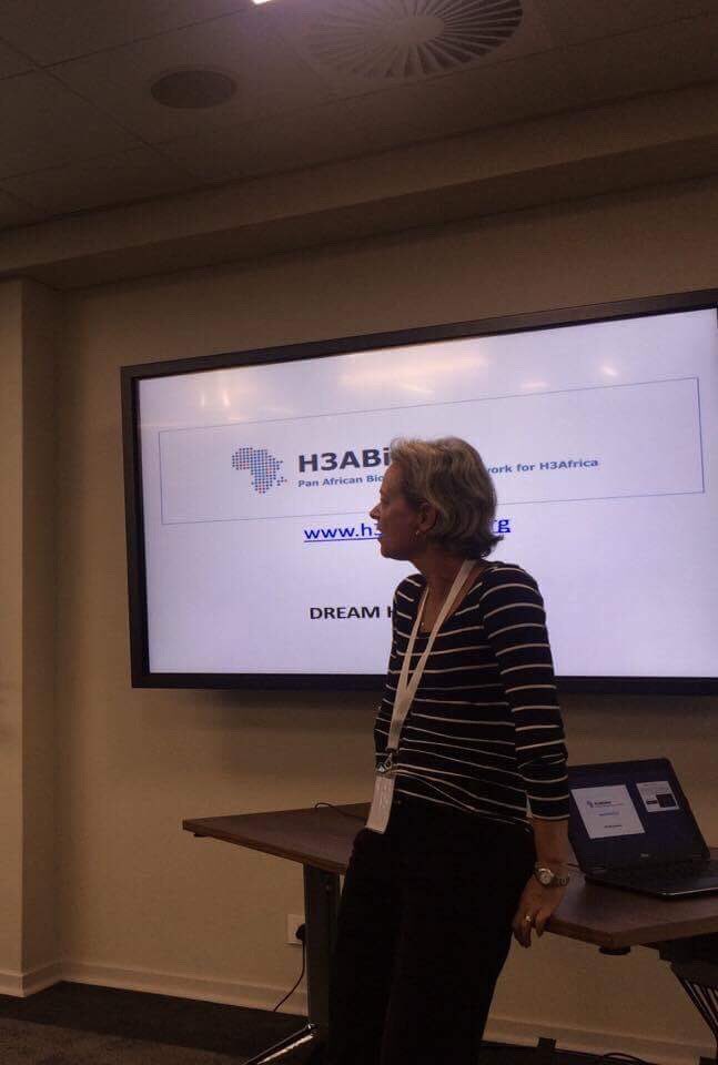 H3ABioNet's tweet photo. Pr Nicola Mulder, Bioinformatics scientist, the head of the #H3Abionet consortium: 15 countries, 23 researchgroups #Africanwomeninscience https://t.co/gT9ZUrpQFd