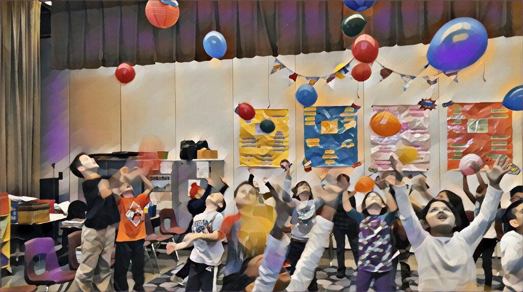 joanieostrander's tweet photo. 2nd graders learning about whole notes with balloons! Fun with music! @HampdenDragons https://t.co/gJm3RrlcvV