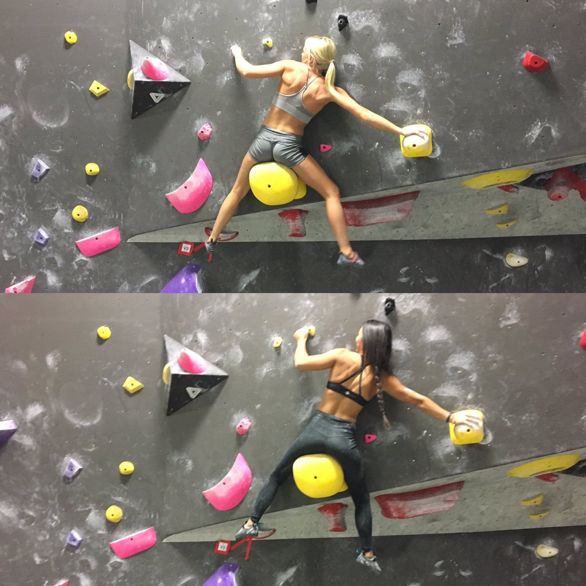 Getting in a good sesh with Jessica at <a href="/BRboulderingGym/">BlackRockBouldering</a> tonight 😁