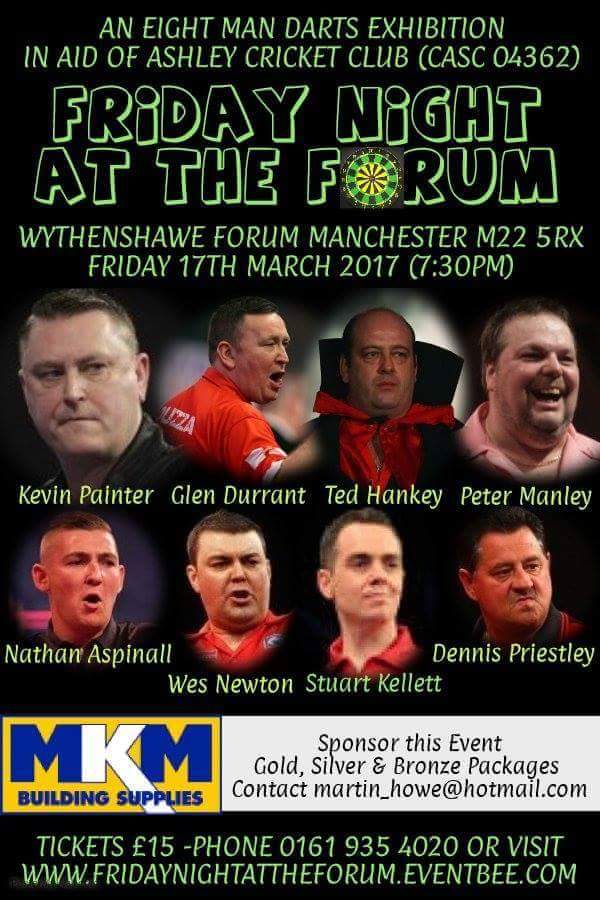 CotTdarts's tweet image. 17/03/17 Darts @ForumCentre 7pm @OfficialKP180 @Duzza180 @TedHankeyDarts @onedart180 @NathanAspi @Warrior180 @StuKellett @denpriestley180
