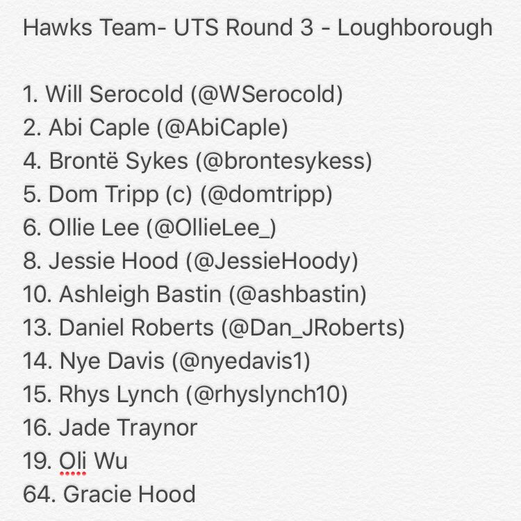 UOBathTouch's tweet image. Confirmation that all the Hawks are nearly in @LufbraTouch despite some rogue appearances in @Forever_Fridays 🙌🏼 here's the squad for today