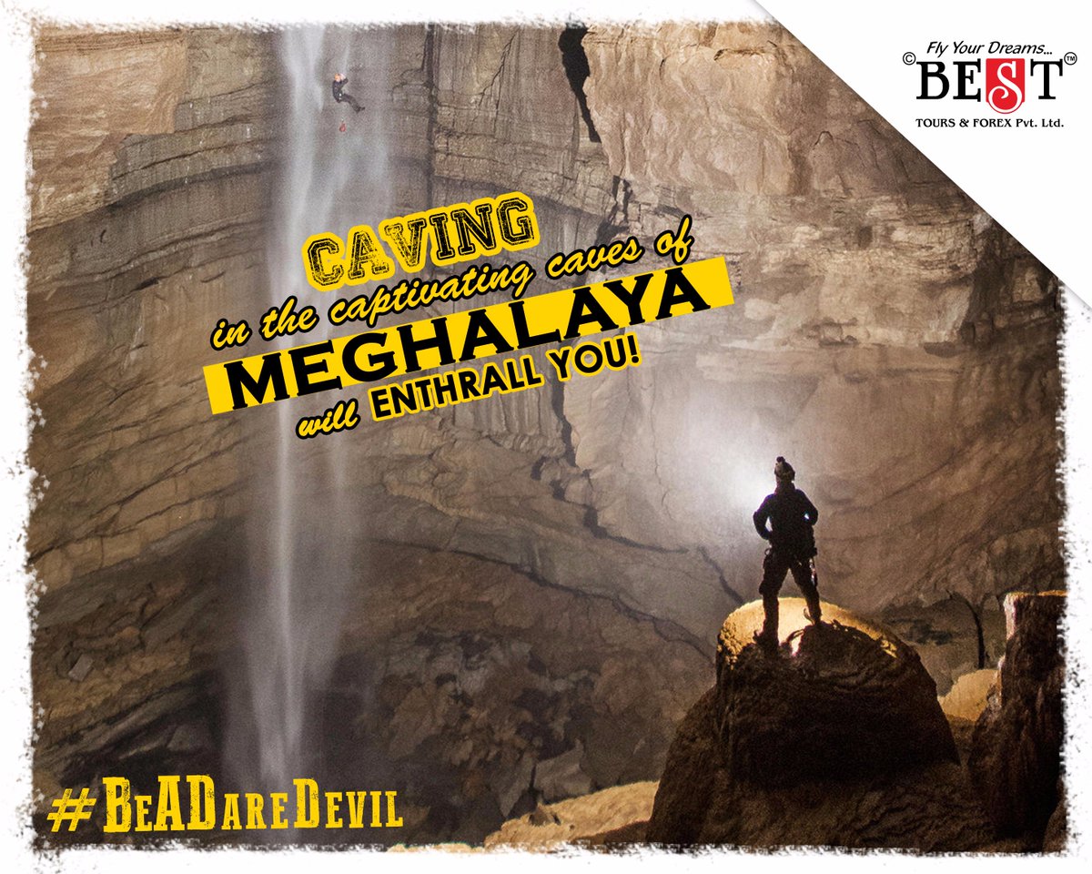 besttourpvtltd's tweet photo. If you are an adventure lover then caving in the caves of Meghalaya is what you are looking for! #BeADaredevil #BestToursandForexPvtLtd https://t.co/7hjI8KUYnC