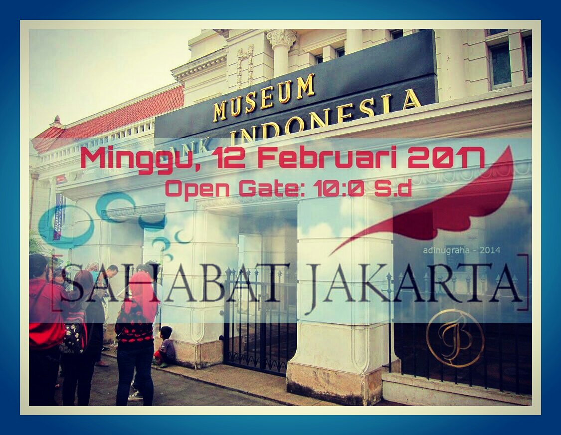 Gath Rutin! Cc <a href="/NOAH_ID/">NOAH</a> 
Waktu: Minggu, 12 Februari 2017 
Lokasi: Musem Bank Indonesia ( Area Masjidnya dalem parkiran )
OpenGate: 10:00 S.d