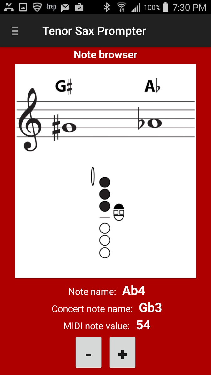 NotePrompterApp's tweet image. TENOR SAX Prompter app now available for Android (catching up with iOS!) shows note fingerings while a song plays! bit.ly/2kSyRzc