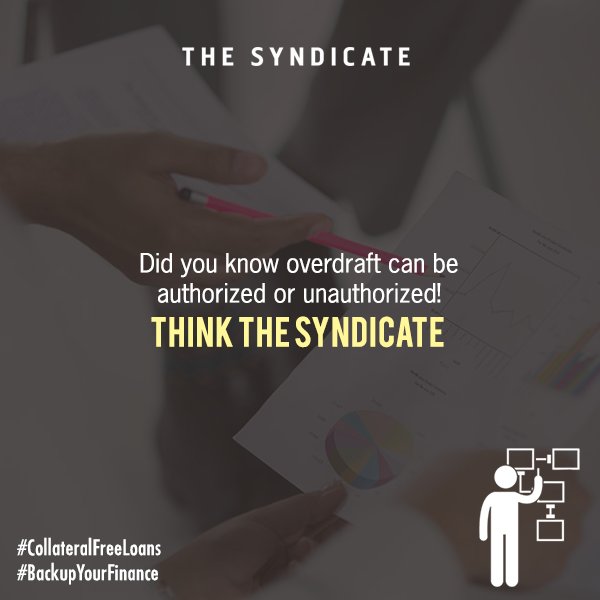 SyndicateTech4u's tweet image. Juggling with your overdraft requirements? Think #TheSyndicate #CollateralFreeLoans #BackupYourFinance
thesyndicate.tech