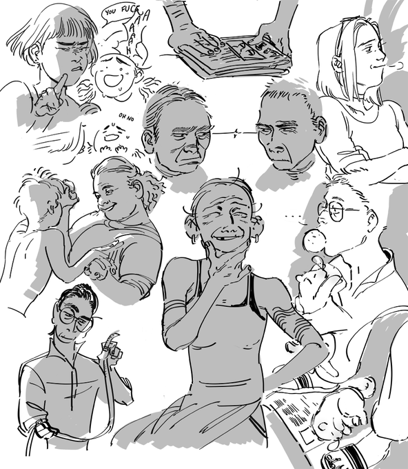 feeling very stiff... tried to draw some new things to help... I still feel not so great but at least it's something 8^);; 