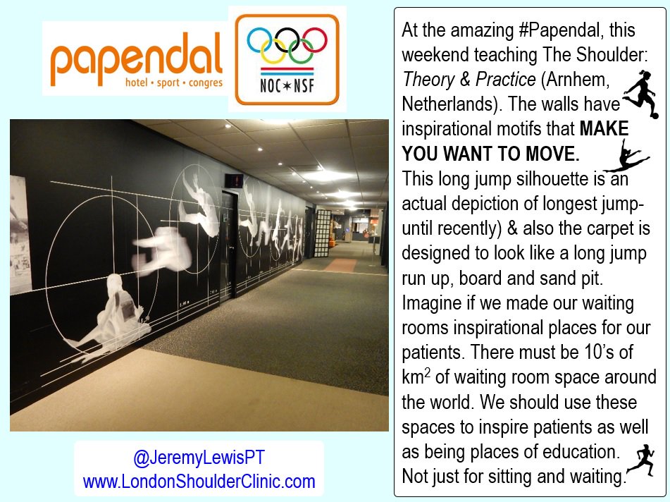 JeremyLewisPT's tweet photo. WALLS THAT MAKE YOU WANT TO MOVE.Waiting rooms should be places to motivate &amp; educate, not just to sit &amp; wait @exerciseworks @GetPT1st https://t.co/qQfnS1pDgn