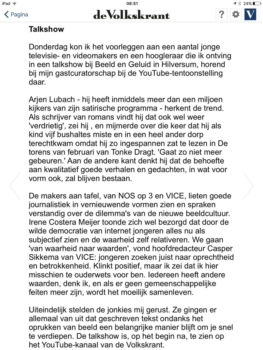 bartvdli's tweet photo. .@PhRemarque blikt terug op geslaagde talkshow @BeeldenGeluid #letsyoutube https://t.co/kLLYpKIJV1