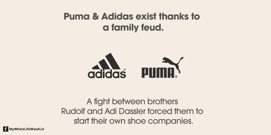 ScoopWhoop on Twitter: "The shared company was initially called Dassler Brothers Factory. #Adidas #Puma #Didyouknow https://t.co/zMotcAlYfv" / Twitter