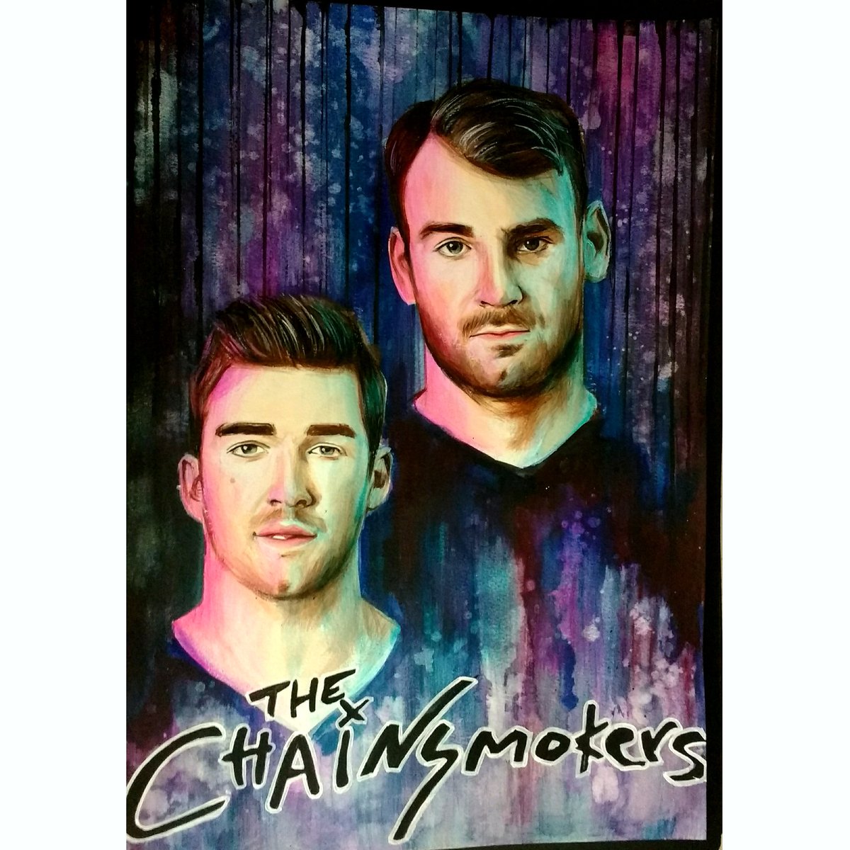 The Chainsmokers hand painted artwork.. #TheChainsmokers #RBart