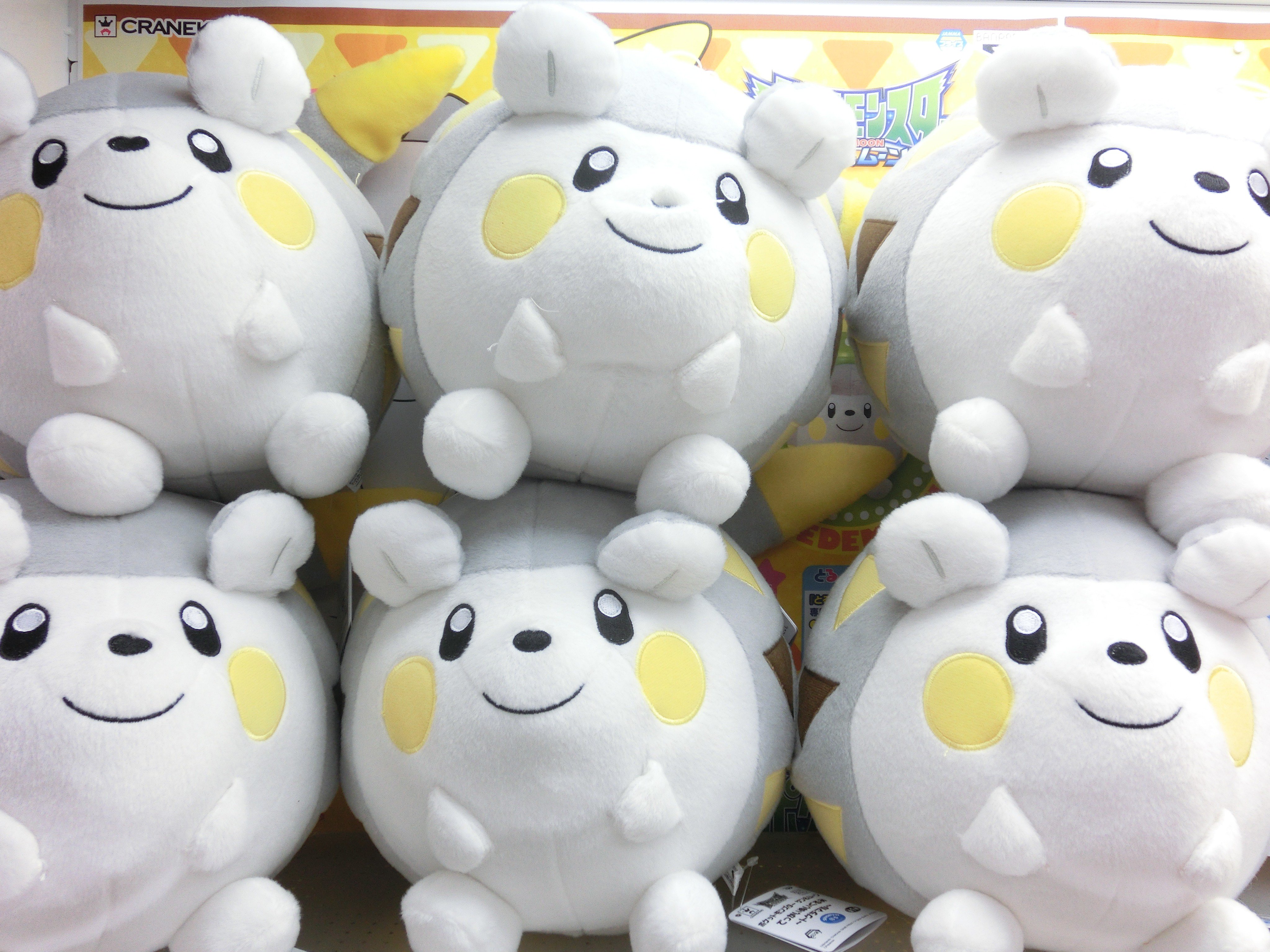 Gigo 竹の塚 Twitterissa ポケットモンスターサン ムーンでっかいぬいぐるみトゲデマル 入荷してます トゲデマル出ました 歴代電気マスコットキャラと一緒に並べて上げてくださいませ ピカチュウとかデデンネとかパチリスとかエモンガとか ポケモン