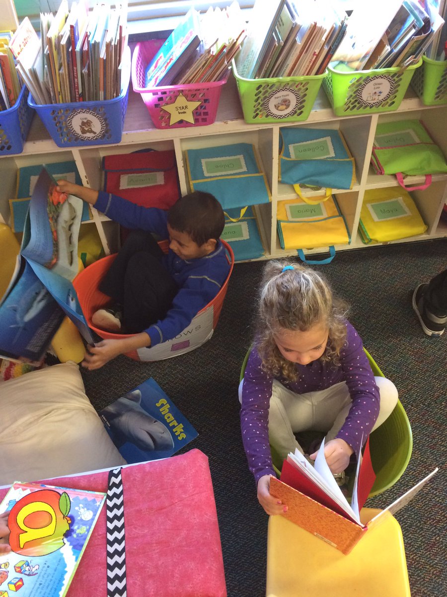 Kindergarten readers find cozy and creative spots to enjoy a good book 📚❤️<a href="/AbingdonGIFT/">Abingdon APS</a> @MsWinklersK