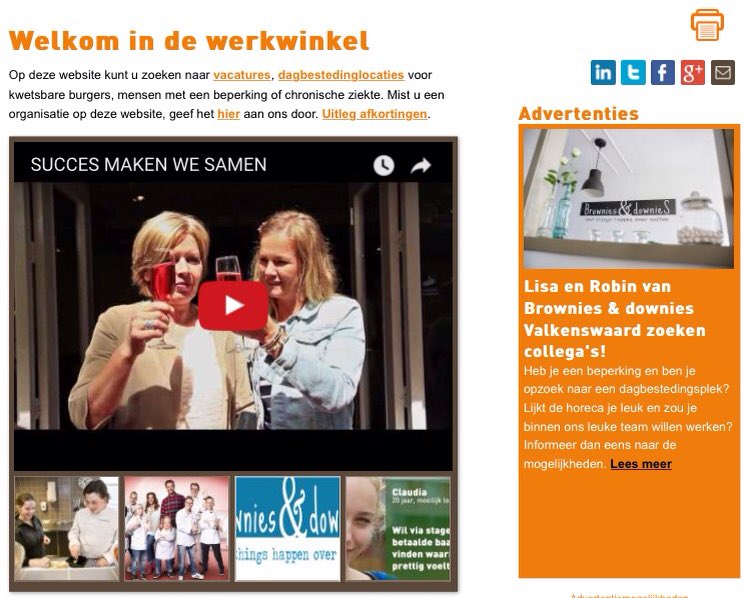 Vanaf vandaag <a href="/bdvalkenswaard/">Brownies & downieS</a> te vinden op de website. Op zoek naar een leuke #dagbesteding? Bekijk dan deze locatie. Succes maken ze samen!