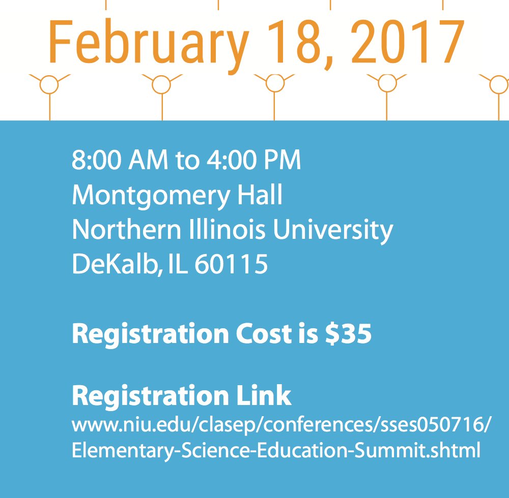 Getting off to a good start this weekend? Don't forget about the Il Elem. Science Ed Summit! Register today! buff.ly/2k9Yut4