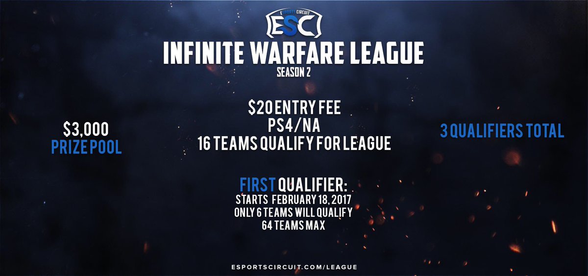 eSportsCircuit's tweet photo. IW League!

• Feb 18th
• $3000 Prize
• $20 Entry
• Signup: Contact @eSportsCSupport 

@ShoutGamers @ShawnAbner @DNR_CREW @HyperRTs @NightRTs https://t.co/9IcnTA9PMp