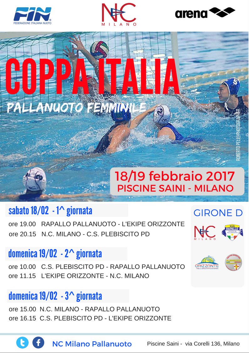 NCMilano_wp's tweet photo. #Milano sempre più tappa di eventi importanti della #pallanuoto. Grazie a #NCMilano arriva anche la #CoppaItalia #waterpolo femminile! https://t.co/mPCMNmp5ch