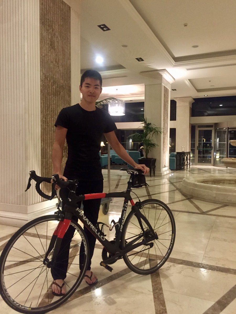 From Brazil, this special guy ready &amp; happy for the volcanic tour challenge ⛰🚵‍♀️#cyclingtenerife #cyclingspaing #roadbike #pinarello