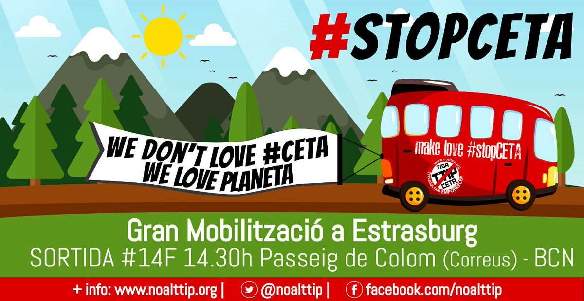 CATNoalsTCI's tweet photo. Al @Europarl_EN setmana decissiva sobre #STOPCETA  dimecres gran mobilitzacio a #strasbourg  Hi anem amb .bus des de #BCN https://t.co/l1kPDM6uwc
