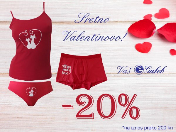 Galeb voli ljubav! 💑

Stiže nam Valentinovo! Očekuju Vas prigodni artikli s kojima možete iznenaditi svoju bolju polovicu.

Vaš Galeb