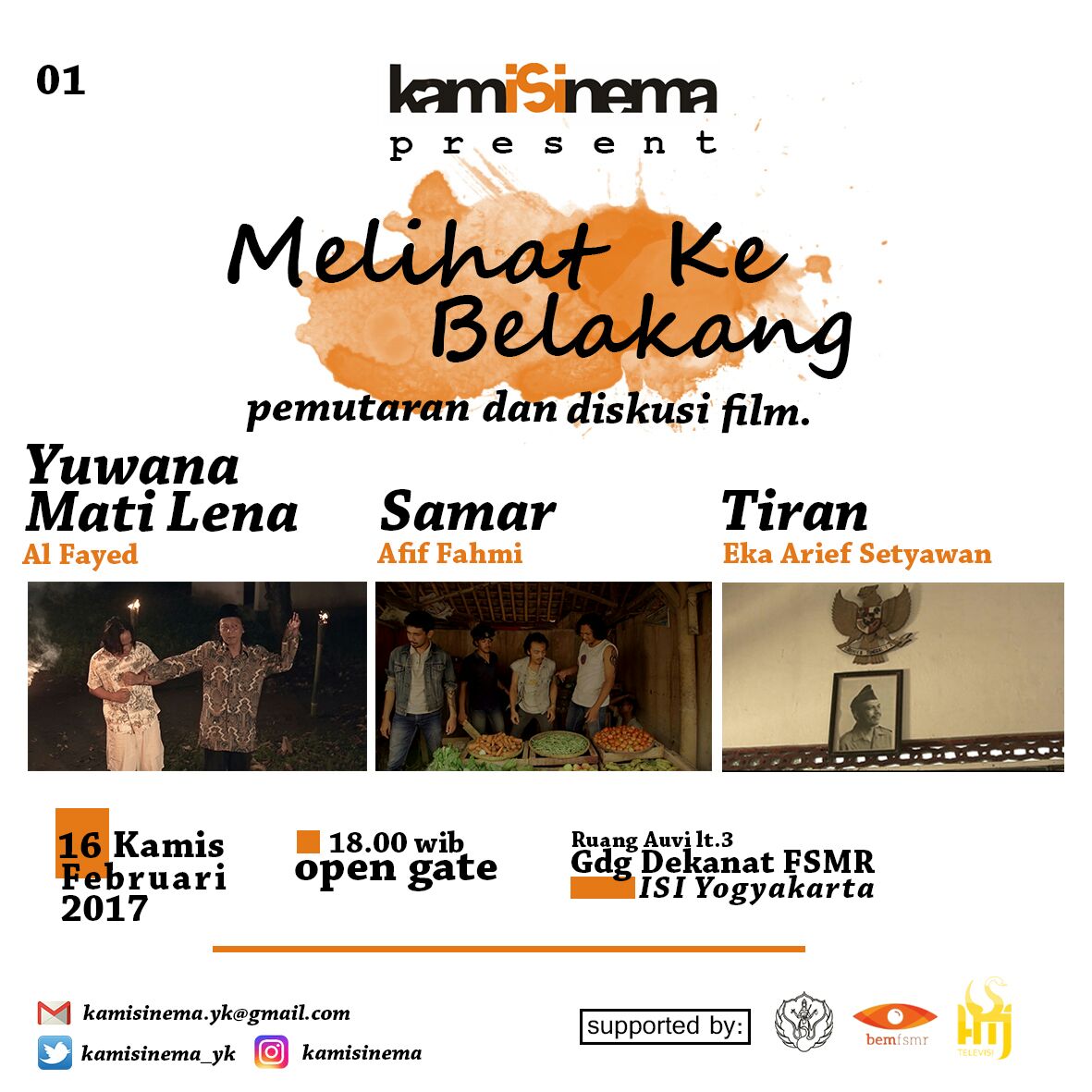 Mari marii :)) <a href="/MMKine/">MM Kine Klub UMY</a> @kineunssolo <a href="/KineKlubUMM/">txt dari ukm sinematografi</a> <a href="/KINEKLUB_FKIUMS/">@KINEKLUB_FKIUMS</a> <a href="/KINEUKDW/">KINE KLUB UKDW</a> <a href="/KomporKom/">Komunitas Film orang komunikasi UII</a> <a href="/SinematografiUI/">Sinematografi UI</a> <a href="/avikomupnvyk/">AVIKOM UPN Veteran Yogyakarta</a>