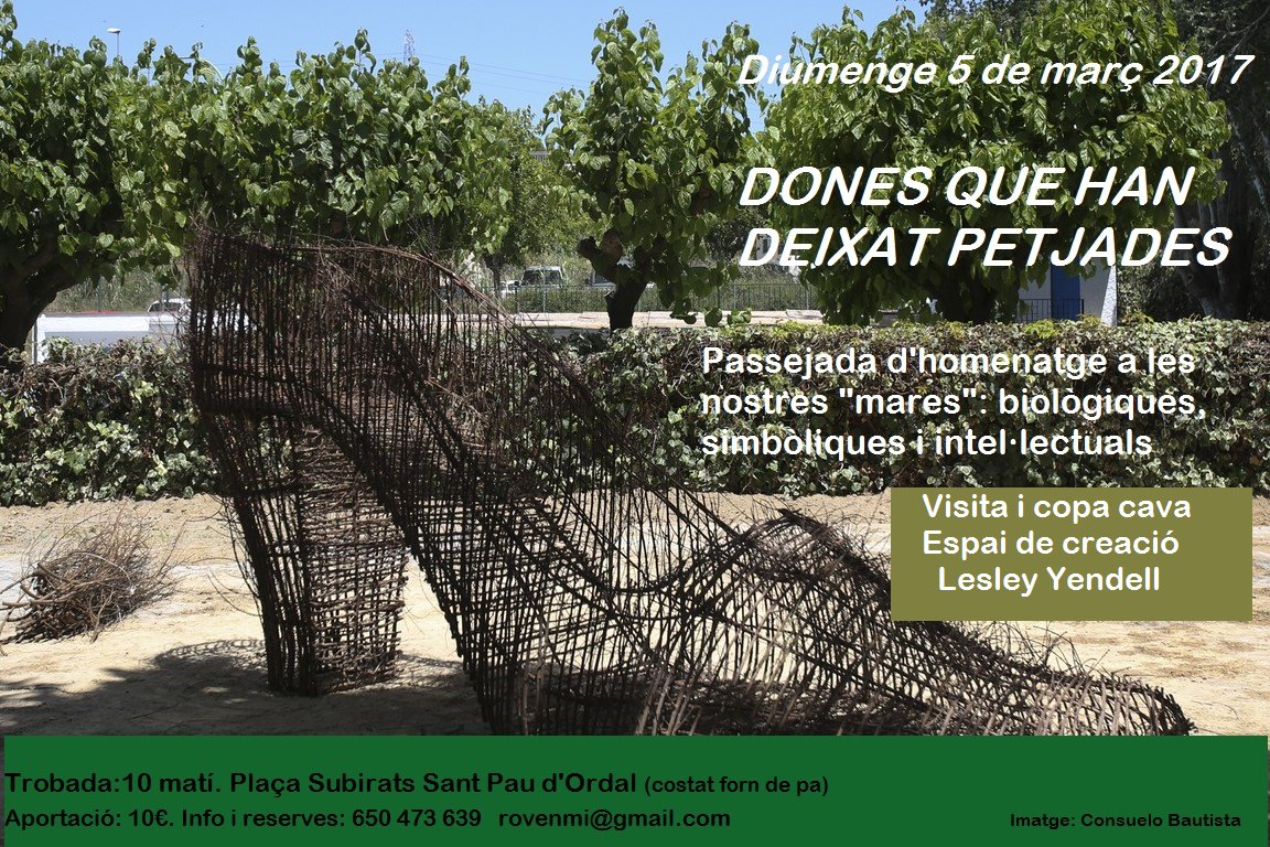 ROSAVENDRELLMIR's tweet photo. Agendeu! #dones #passejada #artistes https://t.co/udVxdYfYb0