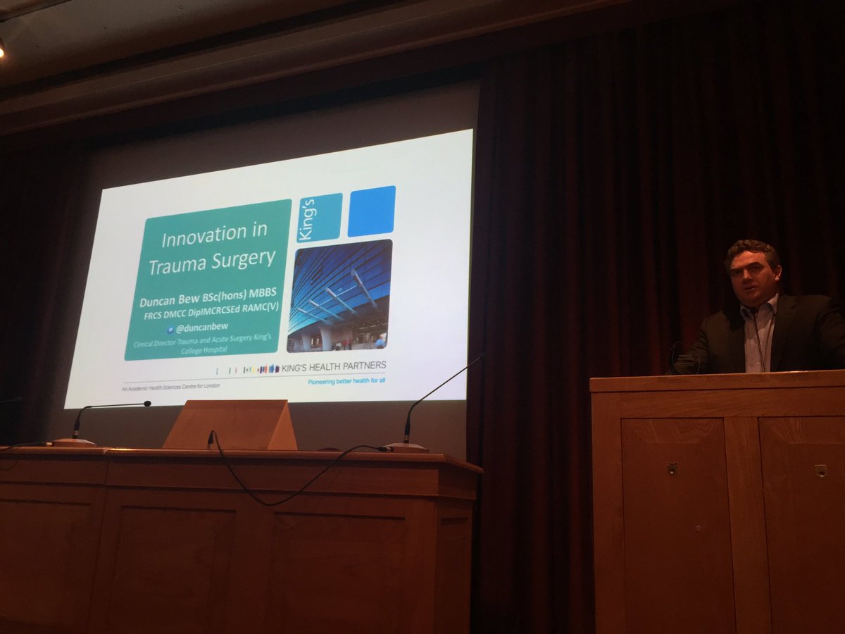 KCLSurgicalSoc's tweet photo. Back from our tea break and hearing from @duncanbew on the future of trauma #surgery #KCLSS17 #innovation https://t.co/LDeFu1C4rC