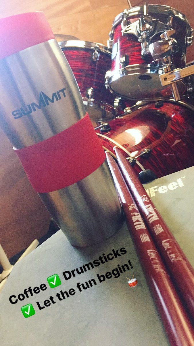 stefan_drums's tweet photo. Crazy day of drums! Students always getting better! Doing what I love to do, everyday of the week! #drums #drummer #teacher #coffee https://t.co/VeemHm53Yl