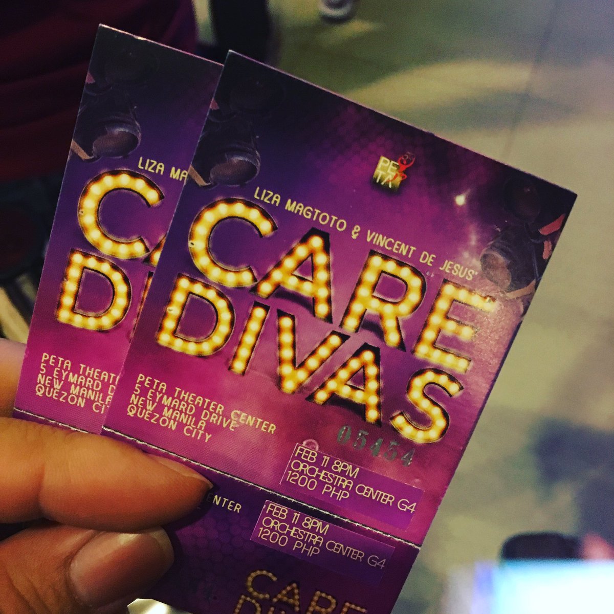 MadInManila's tweet photo. Waiting for the show to start #CareDivas #PETA #PinoyBloggers #PhilippineTheatre #Musical #MadInManila https://t.co/ciIX5DRacG