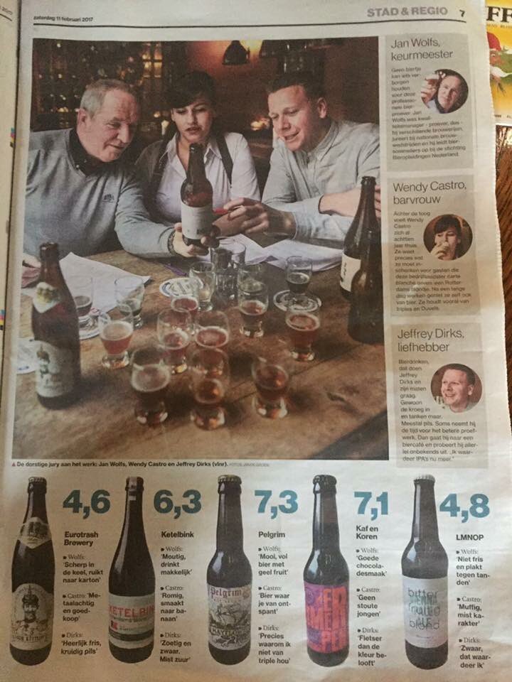 .<a href="/RDStad/">AD Rotterdams Dagblad</a> testte Rotterdams gebrouwen bieren en onze Wendy van <a href="/Sijf/">Bar Restaurant Sijf</a> zat in de jury.