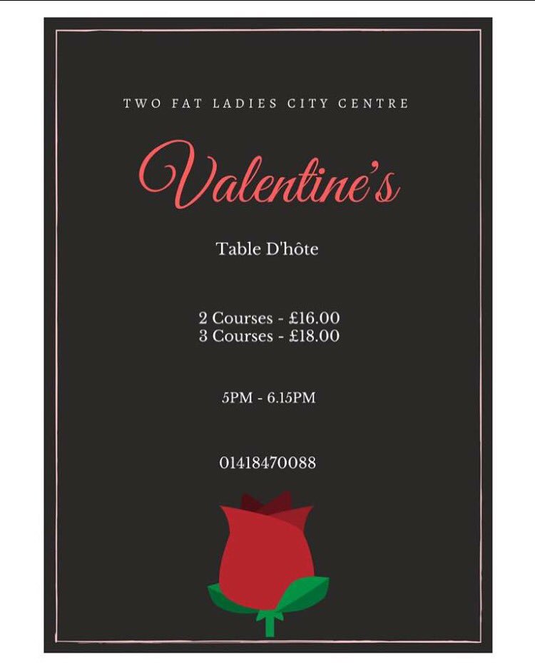 Nothing says I love you like 3 courses for £18.
Only limited availability remaining.
Book now to avoid disappointment.
#nomnom