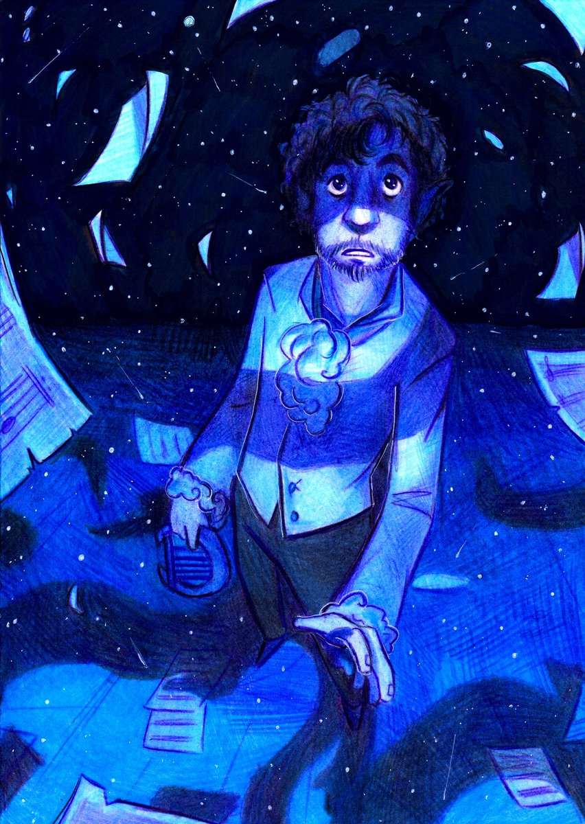 thenothingmaker's tweet photo. In my head Johann is a "depressed french musician" caricature and I love him #TheZoneCast #theadventurezone #astudyinblue https://t.co/ahG7ZyMbCP